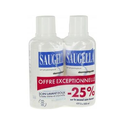 Saugella Dermoliquide Emulsion Lot De 2 Flacons 500ml - Publicité Saugella Dermoliquide Emulsion Lot De 2 Flacons 500ml - Publicité