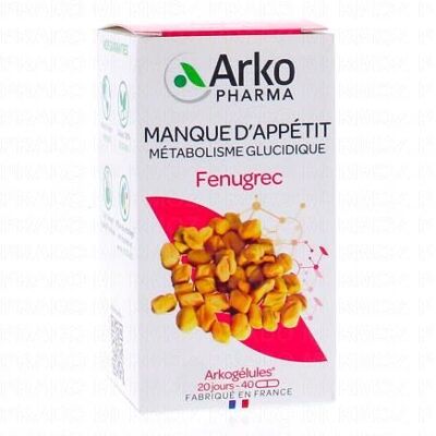 Arkopharma Arkogélules Fenugrec 40 Gélules - Complément alimentaire - Publicité Arkopharma Arkogélules Fenugrec 40 Gélules - Complément alimentaire - Publicité