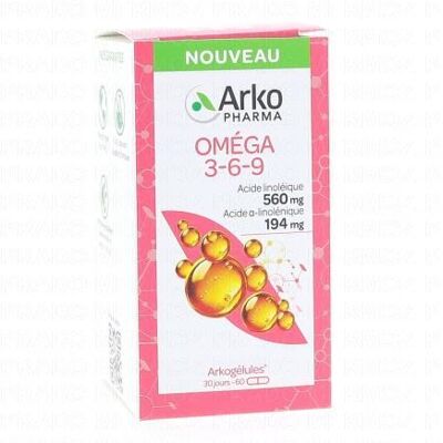 Arkopharma Arkogélules Oméga 3-6-9 60 Capsules - Publicité Arkopharma Arkogélules Oméga 3-6-9 60 Capsules - Publicité