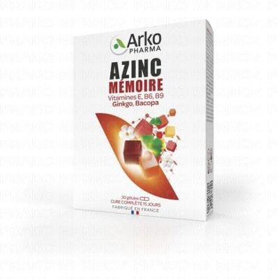 Arkopharma Azinc Mémoire 30 Gélules - Boîte 30 gélules - Publicité Arkopharma Azinc Mémoire 30 Gélules - Boîte 30 gélules - Publicité