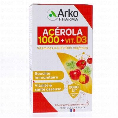 Arkopharma Azinc Vitamines C D3 Comprimés Effervescents - 20 pièces - Publicité Arkopharma Azinc Vitamines C D3 Comprimés Effervescents - 20 pièces - Publicité