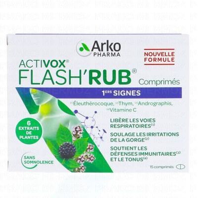 Arkopharma Activox Flash'Rub Comprimé Premiers Signes - Complément Alimentaire - Publicité Arkopharma Activox Flash'Rub Comprimé Premiers Signes - Complément Alimentaire - Publicité
