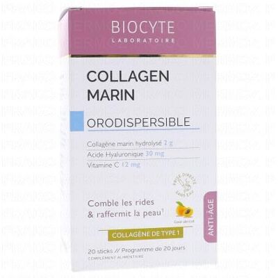 Biocyte Collagen Marin Orodispersible 20 Sticks - Publicité Biocyte Collagen Marin Orodispersible 20 Sticks - Publicité