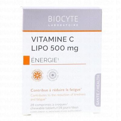 Biocyte Longevity Energie - Vitamine C Lipo 500mg 28 Comprimés À Croquer - Publicité Biocyte Longevity Energie - Vitamine C Lipo 500mg 28 Comprimés À Croquer - Publicité