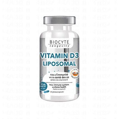 Biocyte Vitamine D Liposomale - 30 gélules - Publicité Biocyte Vitamine D Liposomale - 30 gélules - Publicité