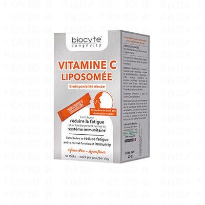 Biocyte Vitamine C Liposomee - 10 Sticks - Publicité Biocyte Vitamine C Liposomee - 10 Sticks - Publicité