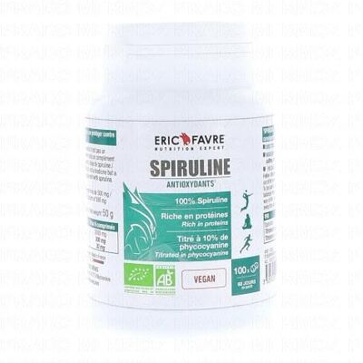 Eric Favre Spiruline Vegan Bio - 100 Comprimés - Complément Alimentaire - Publicité Eric Favre Spiruline Vegan Bio - 100 Comprimés - Complément Alimentaire - Publicité