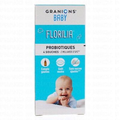 Laboratoire des Granions Granions Baby Florilia - Probiotiques Gouttes Goût Neutre 15 ml - Publicité Laboratoire des Granions Granions Baby Florilia - Probiotiques Gouttes Goût Neutre 15 ml - Publicité