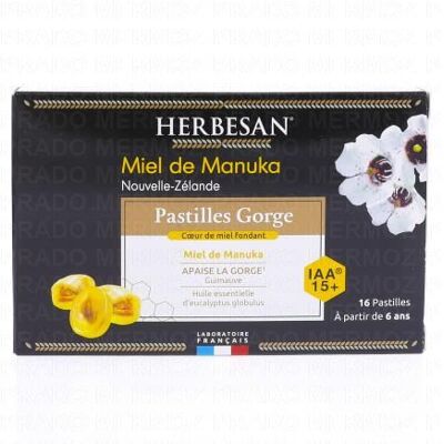 Herbesan Pastilles Gorge Miel De Manuka X16 - Publicité Herbesan Pastilles Gorge Miel De Manuka X16 - Publicité