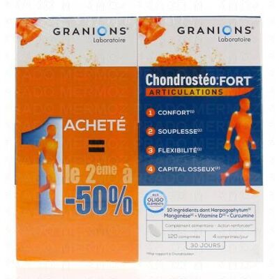 GRANIONS Chondrosteo Fort Articulations 2 Boites De 120 Comprimés - Publicité GRANIONS Chondrosteo Fort Articulations 2 Boites De 120 Comprimés - Publicité