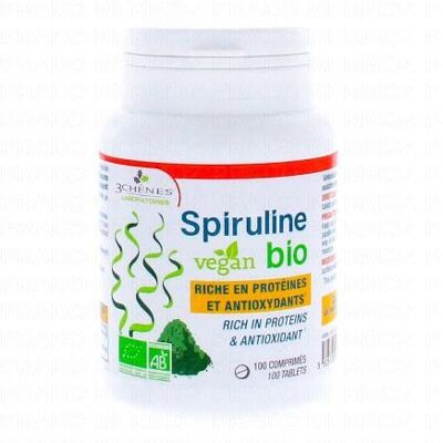 Les 3 Chênes Spiruline Vegan Bio - 60 Comprimés - Compléments - Publicité Les 3 Chênes Spiruline Vegan Bio - 60 Comprimés - Compléments - Publicité