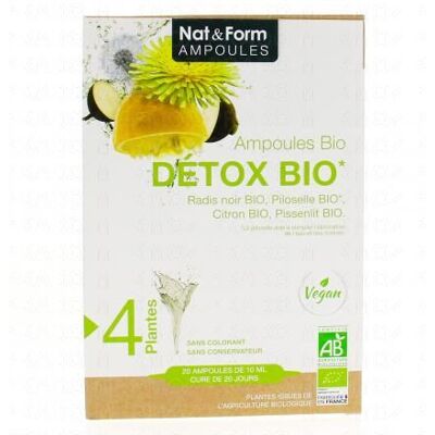Ampoules Détox Bio Nat & Form - Compléments - Publicité Ampoules Détox Bio Nat & Form - Compléments - Publicité