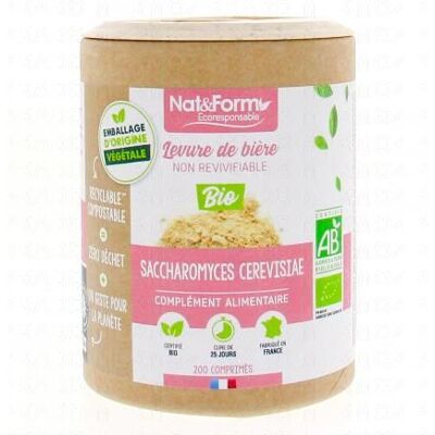 Levure de bière bio Nat&Form - 200 comprimés - Complément alimentaire - Publicité Levure de bière bio Nat&Form - 200 comprimés - Complément alimentaire - Publicité