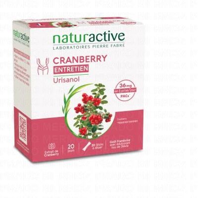Naturactive Urisanol Cranberry 20 Sticks - Publicité Naturactive Urisanol Cranberry 20 Sticks - Publicité