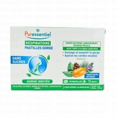 Puressentiel Respiratoire - Pastilles Gorge Sans Sucres X18 Pastilles - Publicité Puressentiel Respiratoire - Pastilles Gorge Sans Sucres X18 Pastilles - Publicité