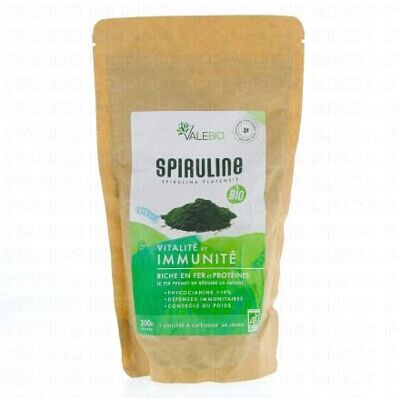 VALEBIO Spiruline Bio 200g Poudre - Complément Vitalité - Publicité VALEBIO Spiruline Bio 200g Poudre - Complément Vitalité - Publicité