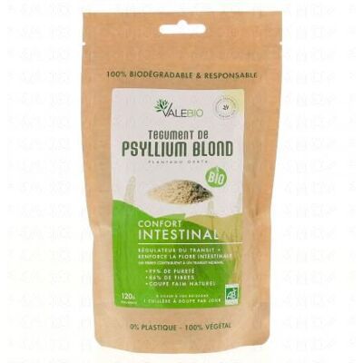 Valebio Tégument De Psyllium Blond Sachet De 120g - Publicité Valebio Tégument De Psyllium Blond Sachet De 120g - Publicité