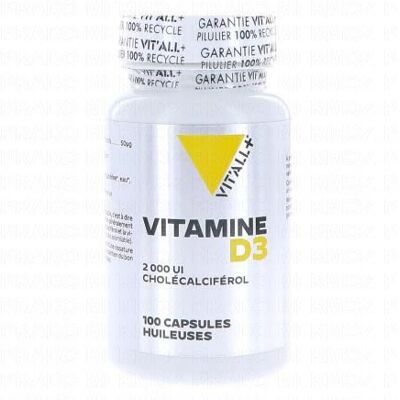 VITALL+ Vitamine D3 2000 UI - Complément alimentaire - Publicité VITALL+ Vitamine D3 2000 UI - Complément alimentaire - Publicité