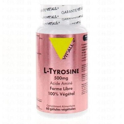 Vit'all+ L-Tyrosine 500mg - Complément alimentaire - 60 capsules végétales - Publicité Vit'all+ L-Tyrosine 500mg - Complément alimentaire - 60 capsules végétales - Publicité