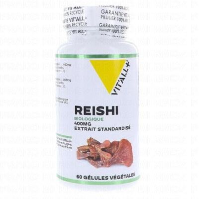 Reishi Bio 400mg Extrait Standardisé 60 Capsules Végétales - Vitall+ - Publicité Reishi Bio 400mg Extrait Standardisé 60 Capsules Végétales - Vitall+ - Publicité