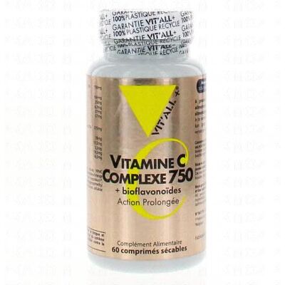 VITALL+ Complexe de Vitamine C 750 + Bioflavonoïdes - 60 comprimés - Publicité VITALL+ Complexe de Vitamine C 750 + Bioflavonoïdes - 60 comprimés - Publicité