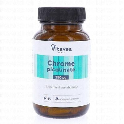 Vitavea - Chromium Picolinate - 45 capsules - Conteneur - Supplément alimentaire - Publicité Vitavea - Chromium Picolinate - 45 capsules - Conteneur - Supplément alimentaire - Publicité
