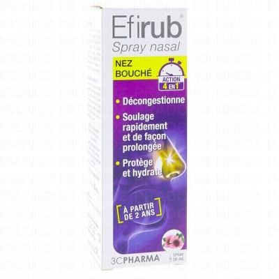 3CPHARMA 3c Pharma Efirub - Spray Nasal Nez Bouché 20ml - Publicité 3CPHARMA 3c Pharma Efirub - Spray Nasal Nez Bouché 20ml - Publicité