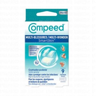 Compeed Smartskin - Pansement Multi-Blessures Boite De 9 Assortiment - Publicité Compeed Smartskin - Pansement Multi-Blessures Boite De 9 Assortiment - Publicité