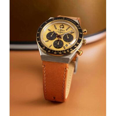 MONTRE Q TIMEX CHRONOGRAPHE 40MM MARRON - Publicité MONTRE Q TIMEX CHRONOGRAPHE 40MM MARRON - Publicité
