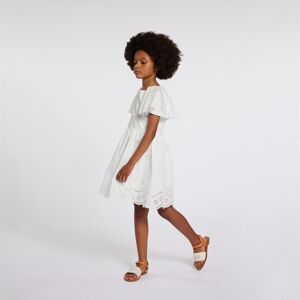 CHLOE Robe doublée avec broderies FILLE 4A Blanc - Publicité