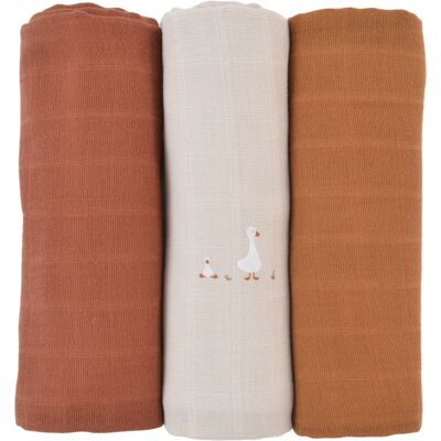 LITTLE CREVETTE Lot de 3 langes bébé coton bio* Nils - Publicité LITTLE CREVETTE Lot de 3 langes bébé coton bio* Nils - Publicité