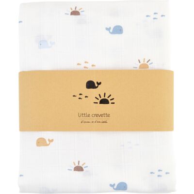 LITTLE CREVETTE Maxi-lange bébé coton bio* imprimé Malo - Publicité LITTLE CREVETTE Maxi-lange bébé coton bio* imprimé Malo - Publicité