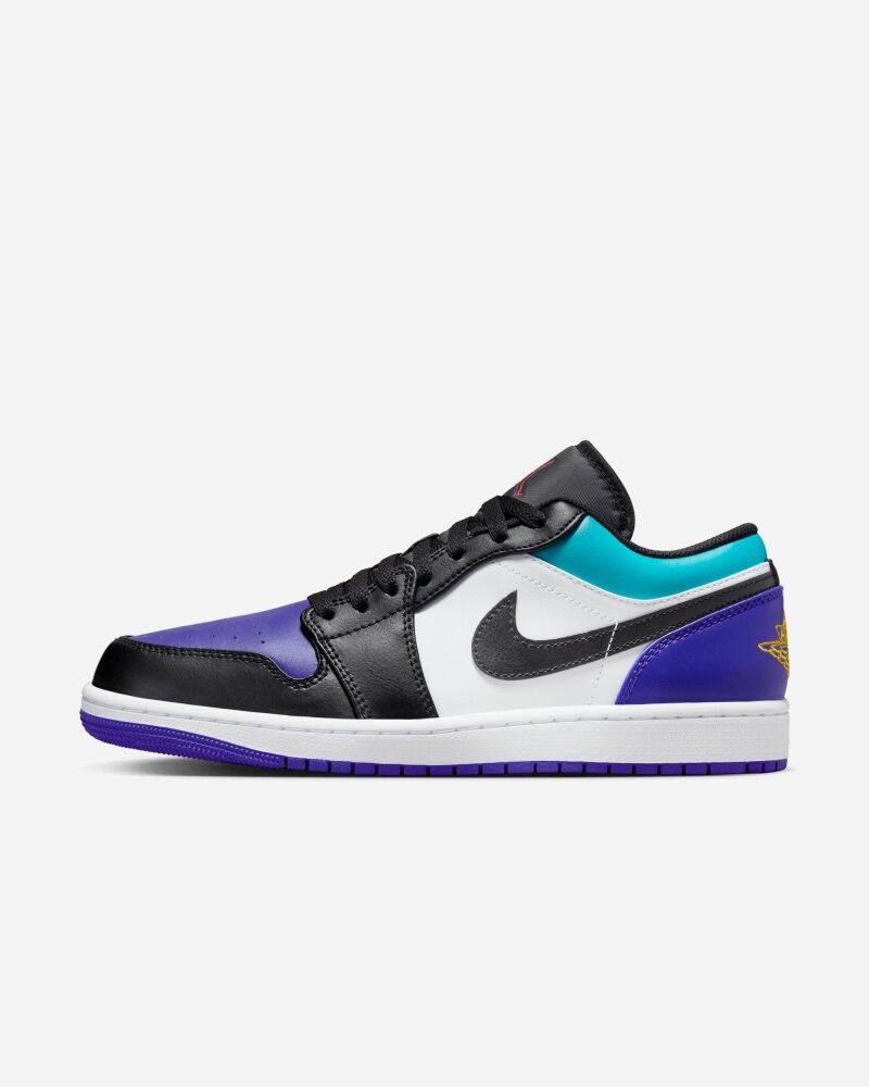 Chaussures Nike Air Jordan 1 Low Blanc/Noir/Bleu Marine Homme - 553558-154 Multicolore 9 male