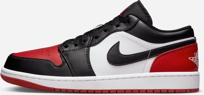 Chaussures Nike Air Jordan 1 Low Blanc/Noir/Rouge Homme - 553558-161 Blanc/Noir/Rouge 11 male