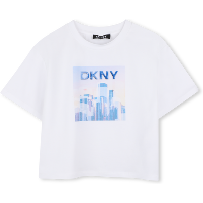 Dkny - Tee-shirt Manches Courtes - Blanc Bleu - Fille - 5 Ans BLANC BLEU 5 ans female - Publicité Dkny - Tee-shirt Manches Courtes - Blanc Bleu - Fille - 5 Ans BLANC BLEU 5 ans female - Publicité
