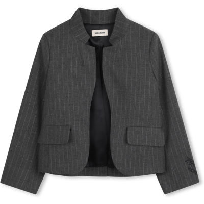 Zadig & Voltaire - Veste Rayée Col Fantaisie - Gris Chine - Fille - 8 Ans GRIS CHINE 8 ans female - Publicité Zadig & Voltaire - Veste Rayée Col Fantaisie - Gris Chine - Fille - 8 Ans GRIS CHINE 8 ans female - Publicité