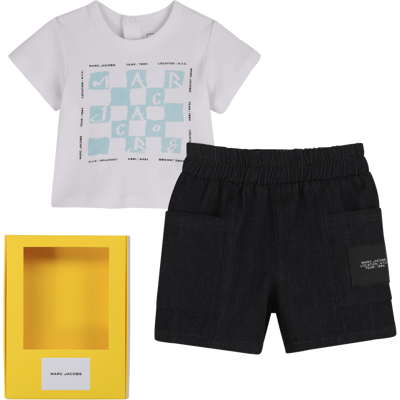 Marc Jacobs - Ensemble Tee-shirt Et Short - Blanc Bleu - Unisexe - 9 Mois BLANC BLEU 9 mois unisex - Publicité Marc Jacobs - Ensemble Tee-shirt Et Short - Blanc Bleu - Unisexe - 9 Mois BLANC BLEU 9 mois unisex - Publicité