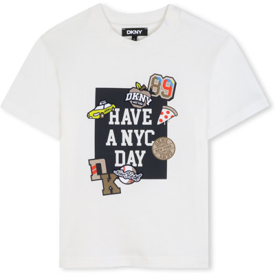 Dkny - Tee-shirt Manches Courtes - Offwhite - Garçon - 10 Ans OFFWHITE 10 ans male - Publicité Dkny - Tee-shirt Manches Courtes - Offwhite - Garçon - 10 Ans OFFWHITE 10 ans male - Publicité