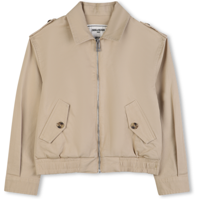 Zadig & Voltaire - Blouson Zippé - Beige Fonce - Fille - 16 Ans BEIGE FONCE 16 ans female - Publicité Zadig & Voltaire - Blouson Zippé - Beige Fonce - Fille - 16 Ans BEIGE FONCE 16 ans female - Publicité