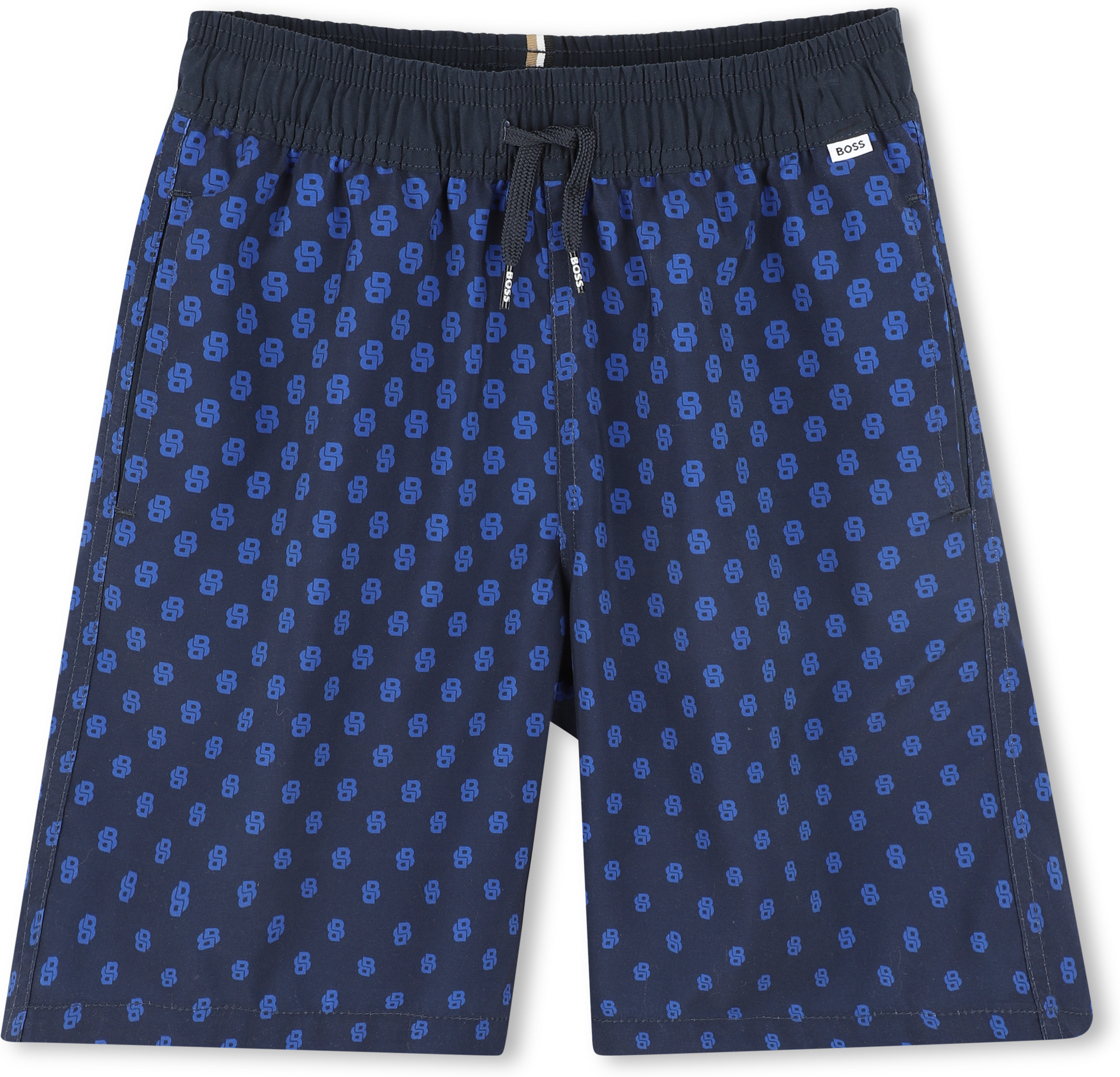 Boss - Maillot De Bain Motif Double B - Garçon - Taille 10 ans - Bleu - Kids Around bleu 10A male