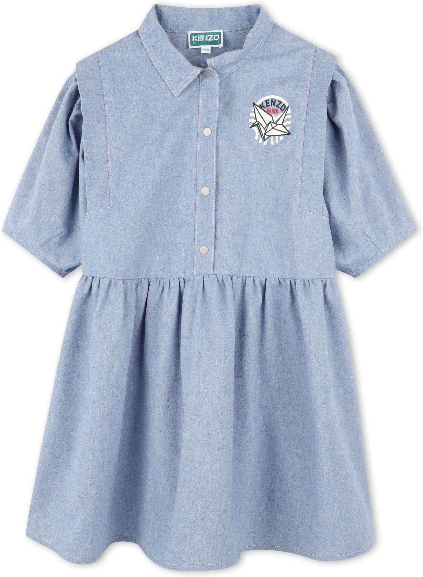 Kenzo Kids - Robe Chemise En Coton - Fille - Taille 14 ans - Chambray - Kids Around CHAMBRAY 14A female