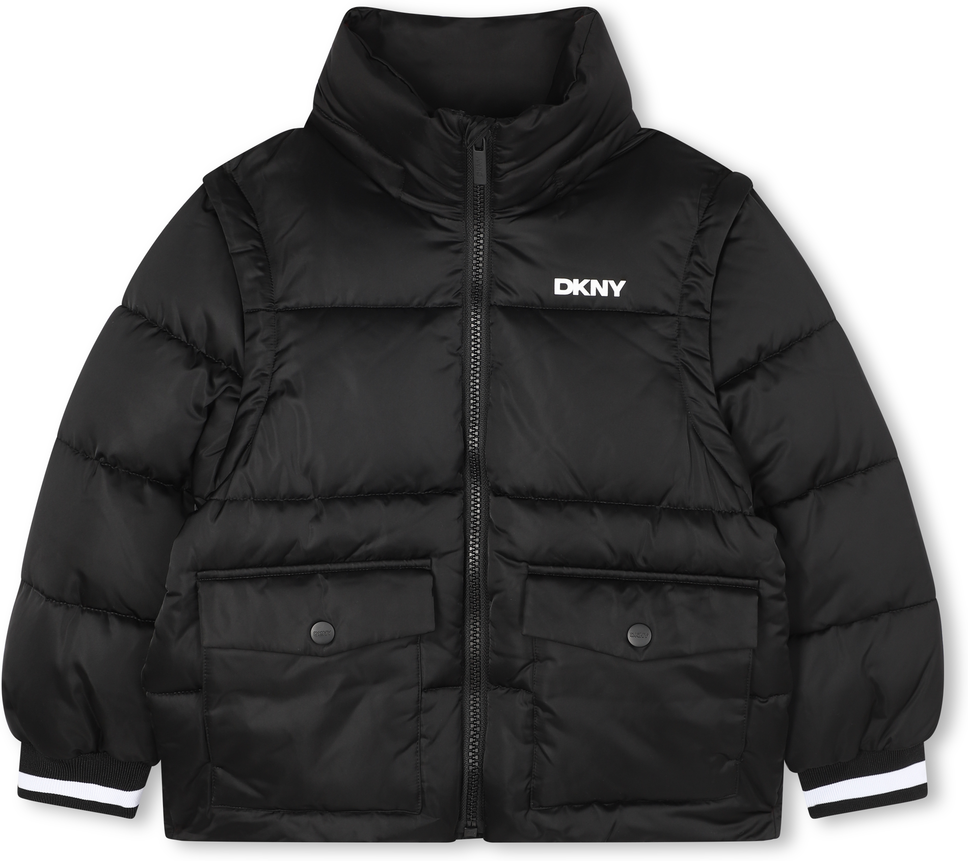 Dkny - Doudoune Avec Manches Amovibles - Unisexe - Taille 10 ans - Noir - Kids Around noir 10A UNISEXE
