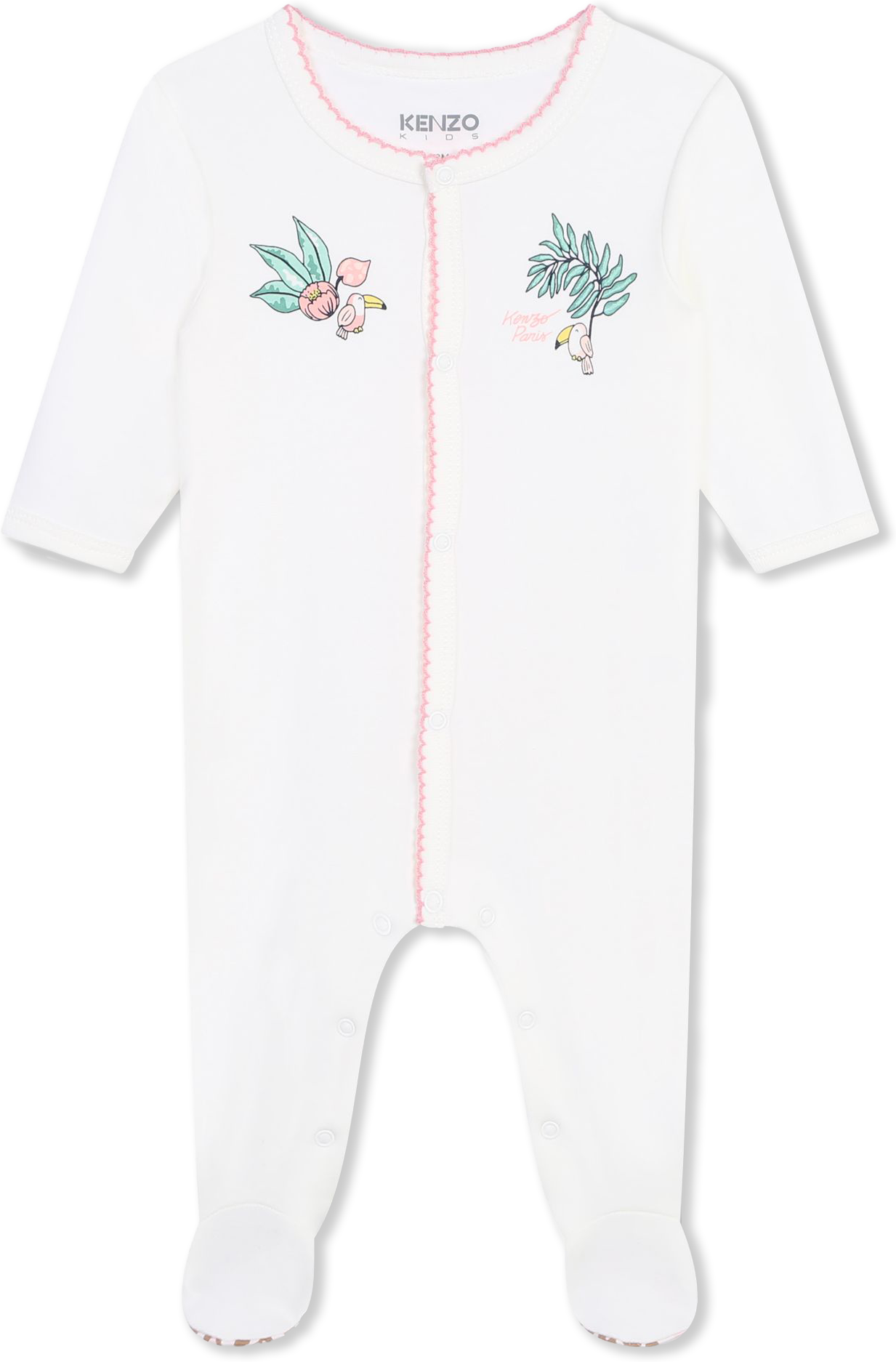 Kenzo Kids - Pyjama Pressionné En Coton - Fille - Taille 12m - Ivoire - Kids Around IVOIRE 12M female