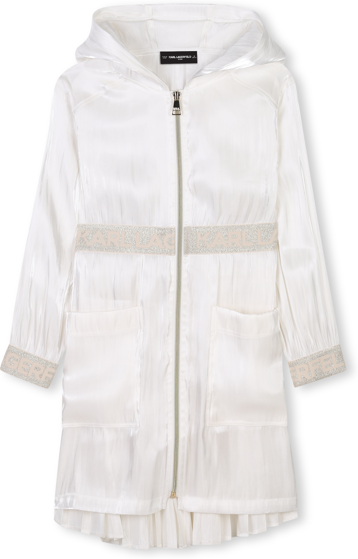 Karl Lagerfeld Kids - Coupe-vent à Capuche - Fille - Taille 14 ans - Chalk - Kids Around CHALK 14A female
