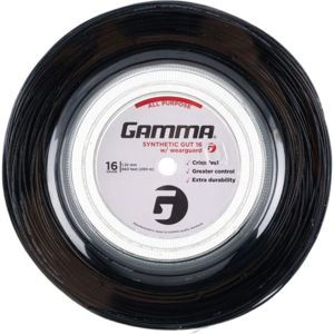 Cordes de tennis Gamma Synthetic Gut w WearGuard 200 m black noir unisex