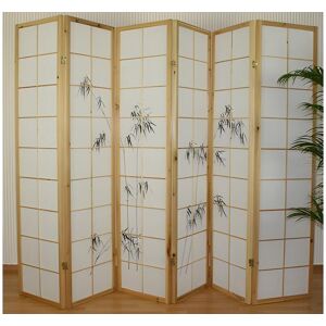 Paravent 6 panneaux japonais en bois 264x175 cm PAR06056