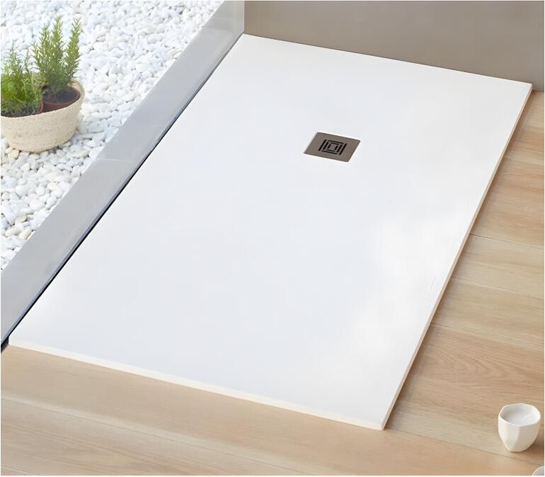 SANYCCES Receveur de douche 90 x 180 cm extra plat LOGIC surface ardoisée rectangulaire blanc