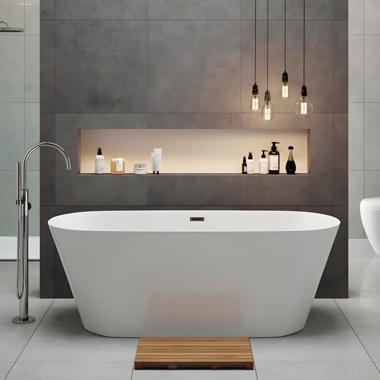 STANO Baignoire îlot design ovale FINDLAY blanche 149 cm