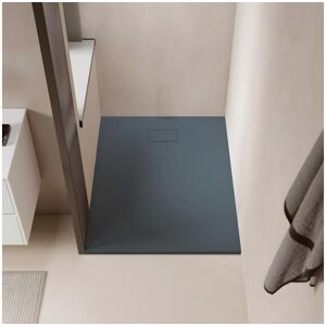 STANO Receveur de douche 90 x 120 cm extra plat PIATTO en SoliCast® surface ardoisée gris basalte