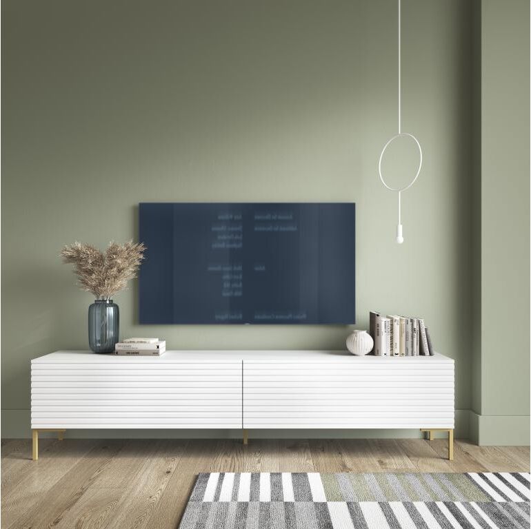 SELSEY Meuble TV - 175 cm - Blanc - LAMMELO